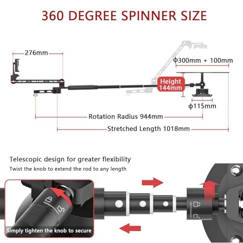 Image of Foldable Panoramic Rotating Shooting Platform,Rotating Camera Slider 360 Photo Booth Professional Video Equipment Video Rotating Platform for Filmmakers Videographers