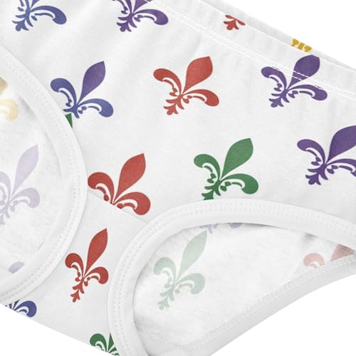 Toddler Girls Underwear 2t Cotton Little Girl Panties Fun Print Undies Kids Briefs Fleur De Lis Mardi Gras4