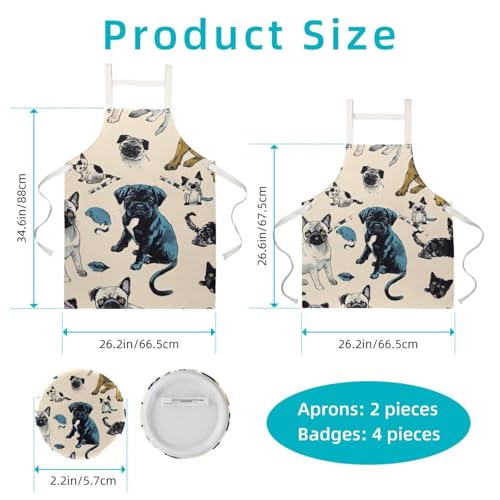 Tablier de cuisine pour restaurant et bistrot multicolore One Large avec broches