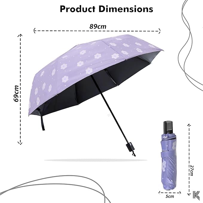 Image of Kraptick Printed Travel Umbrella for Rain, UV, Wind Proof, Water-Proof Umbrella for Men /Women /Boys /Girls /Kids (UMBR-02)