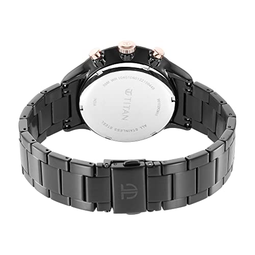 Titan Urban Magic Black Dial Analog Stainless Steel Strap Watch for Men-NS90102KM01 - Image 3