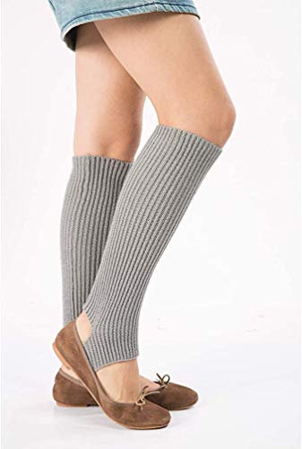 Image of YUANQIAN Women Winter Extra Soft Long Legwarmer Warmer Knitted Stirrup Leg Warmers for Yoga Ballet Dance
