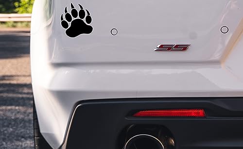 Image of AzQuest Grizzly Bear PAW Vinyl Decal Sticker Car Window Bumper Die Cut Bumper Sticker | 5.5 inches | Black | AZQ 508