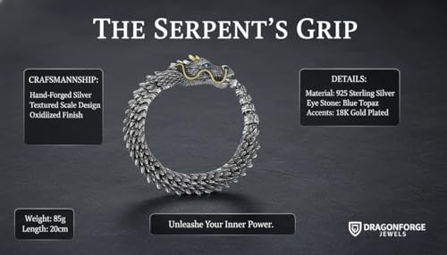Pulsera de Dragón Plata para Hombre 7.87 pulg miniatura 5