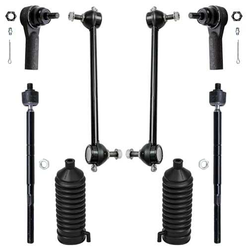 Image of Detroit Axle - 12pc Front End Suspension Kit for Ford 2001 2002 2003 2004 Escape Mazda Tribute, 2 Struts 2 Lower Control Arms w /Ball Joints 4 Tie Rods 2 Sway Bars 2 Boots Replacement Struts Shocks