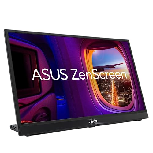 ASUS ZenScreen MB17AHG - 17,3 Zoll tragbarer USB Monitor - Full HD 1920x1080, Typ-C, HDMI, Autorotation, leichtes Design, Kickstand, Stativ Sockel - IPS Panel, 144Hz, FreeSync, 16:9, entspiegelt – Bild 4