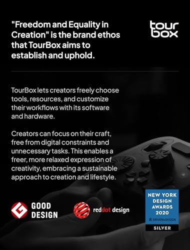 TOUR BOX Elite Plus - iPad Drawing Bluetooth Controller, Video Editing Photo Color Grading Speed Editor, Programmable Creative Console Keyboard for DaVinci Procreate Adobe Softwares and More