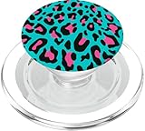 Rubí Rosa Negro Azul Leopardo Estampado Cheetah Animal Pattern PopSockets PopGrip para MagSafe