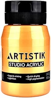 Acrylic Paint 500 ml Tub - Acrylic Paints with High Pigment and Long-Lasting Brilliant and Vibrant Colours Professional & Amateur Painting Jar Art Supplies by Artistik (White)