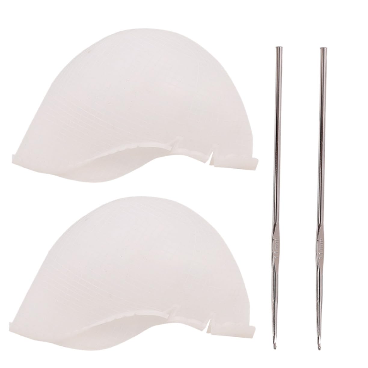 Gorros Profesionales y Resaltado Juego de 2 de Silicona para Teñir el Cabello con Aguja y Crochet, Ajuste Cómodo y Fácil de Lavar para Peluquería