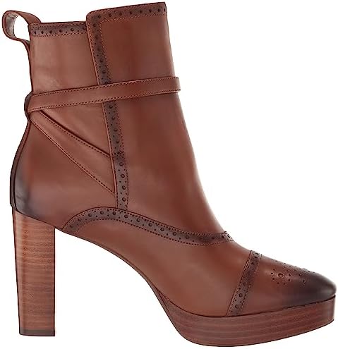 Lauren Ralph Lauren Women's Mckinsey Bootie Ankle Boot, DEEP Saddle TAN, 5 | Image 5