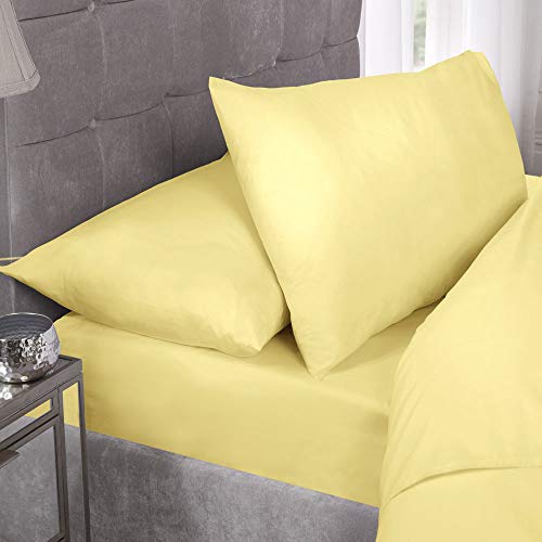 Emma Barclay Paire de taies d'oreiller en Percale 180 Fils au Pouce carré Citron