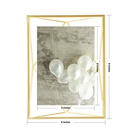 Umbra Prisma Picture Frame, 4 X 6 Photo Display For Desk Or Wall, Brass #TOP7