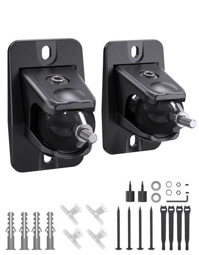 Etour Lautsprecher Wandhalterung Halterung mit Beschlägen Surround-Sound-Rücklautsprecher Dreh- und neigbarer Satz Stabiler Lautsprecherständer mit 5 kg Tragkraft Surround-Sound-Wandhalterung für Rear