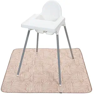 S&T INC. Baby Splat Mat for Under High Chair, Water Resistant Floor Mat, 42 Inches by 42 Inches, Tan Arches