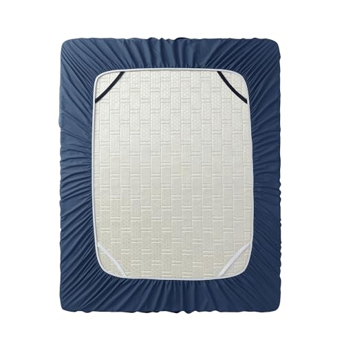 Image of Hearth & Harbor Extra Deep Pocket Twin Fitted Sheet - Fits 18 to 24 Inch Mattress - Ultra Soft 1800 Microfiber, Wrinkle-Free & Breathable - Hotel Luxury Fitted Sheet Only, Navy