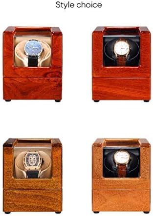 FENOKD Mechanical Watch Shaker Automatic Single Watch Winder Box, Quiet Motor and 4 Mode Rotating, Wooden Watches Storage Display Box