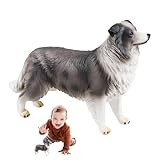 [Apparentemente ] Offre un aspetto altamente realistico e dettagliato, graziose espressioni facciali, la statua di Border Collie è realizzata a mano, trame scolpite uniche e dettagli riccamente dipinti lo danno vita.