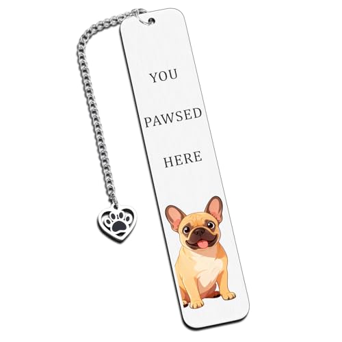 Gifts for French Bulldog Owner, Dog Dad Fathers Day Gifts, French Bulldog Dog Lovers, Dog Lovers Gift for Women, Dog Themed Bookmarks for Book Lovers, Book Marks for Reading Readers Stocking Stuffers