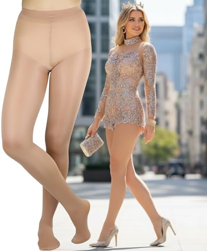 Image of ToBeInStyle Women's Shine & Shimmer Metallic Pantyhose Opaque Lurex Tights