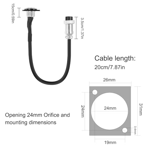 Conector adaptador GX16 8 pines macho a hembra miniatura 2