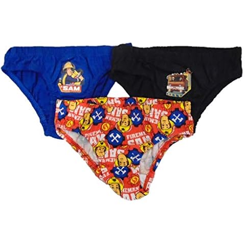 Fireman Sam (3 Pack) - Boys 100% Cotton Briefs Pants Underwear[5-6 Years][Multi] Cover