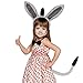 EVERMARKET 4 Pcs Donkey Costume Set, Donkey Ears Headband Donkey Nose Tail Bow Tie, Animal Donkey Costume Accessories for Halloween Christmas Birthday Party Cosplay Masquerades