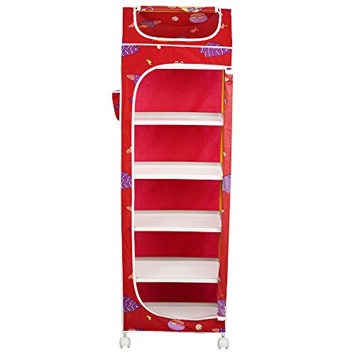 Image of Little One's | 6 Plastic Shelves Foldable Baby Storage Box (Made in India), ISI Certified, Unbreakable Material, (Plastic Structure)| Aquatic Red | HP6 /FR