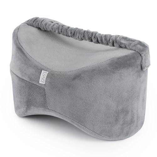 LIVIVO Comfortable Memory Foam Leg Knee Pillow Orthopaedic Reduce Sciatica Pain Relief Therapy Back Hip and Joint Pregnancy Cushion Support With Washable Cover & Elastic Strap For Side Sleepers