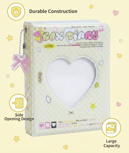 Image of Photocard Binder, Photo Book, Mini Photo Album, Heart-Shaped Mini Binder, Perfect for Collecting Photocards and Keepsakes (yellow)