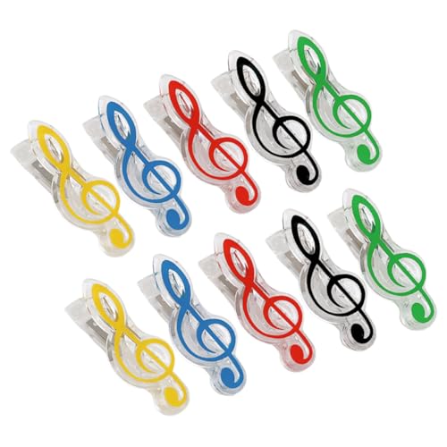 Angoily 10pcs Music Note Clips Colorful Sheet Music Holder Clips for Office Stationery for Musicians Teachers and Students