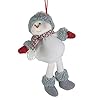 14 Gray and Red Plush Snowman Hanging Christmas Ornament