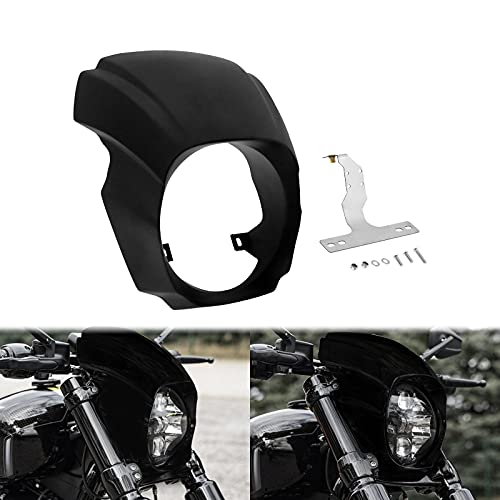 HDBUBALUS Motorrad-Scheinwerferverkleidung, passend für Harley Softail Breakout 2018-2020, mattschwarz
