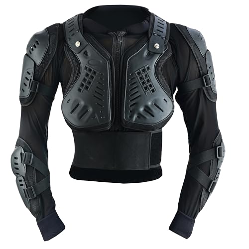 BTR Kids Motorcycle Body Armor Jacket, CE Approved, Black