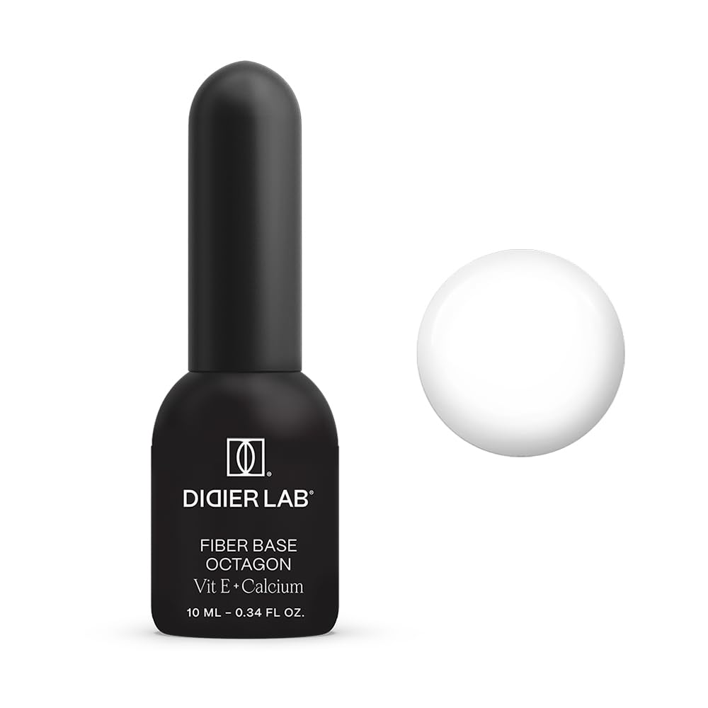 DIDIER LAB Premium Fiber Gel Base Coat Octagon Clear, HEMA & TPO Free, Strengthening LED UV Nail Base Coat