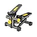 Vinteky Stepper Up Down pour l'Aérobic et Fitness Mini Stepper Mécanique Domicile Affichage du Nombre de Pas et Cordes Élastiques Appareil d'entraînement（Noir-Jaune