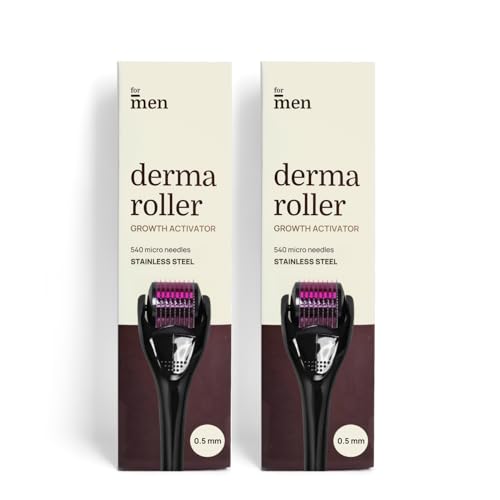 Image of ForMen Derma Roller for Hair & Beard Growth 0.5mm | 540 Stainless Steel Needles for Hair Regrowth | Thickening, Repair Damages and Activates Follicles (Pack of 2)