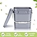 Suzile 10 Pcs 2.2 Gallon Square Bucket with Lid Food Grade Plastic Bucket 10L Utility Industrial Pail with Handle Container for Food Oil Tub Water Fishing Paint House Cleaning Car Washing(Gray)