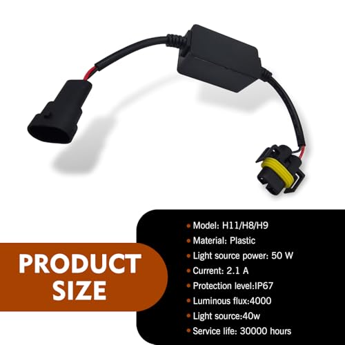 2 PCS Decodificador LED H11/H8/H9 para vehículos miniatura 2