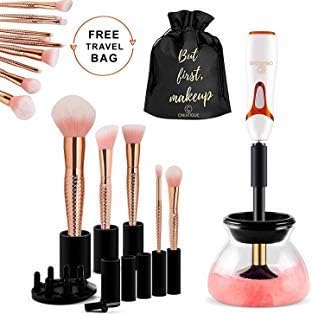 Makeup Brush Cleaner Machine Electric - Spinning Make up Brush Cleaner and Dryer - Professional Brush Cleaner Kit - Automatic Make Brushes Cleaner Device, Cosmetic Brushes Cleaner Tool, Creatique