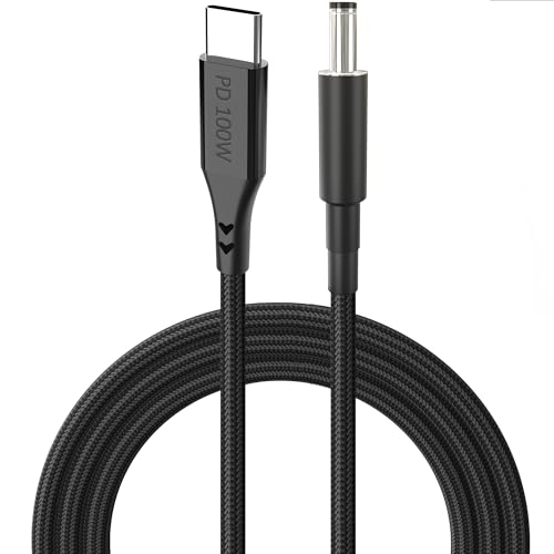 USB C to DC Adapter,Universal Charger Supply 100W PD Power Cable(5.9FT)& 5.5x2.1mm Round Barrel Jack for DVR DVD Players,Printer,Projector,Computer or Dell,HP, Acer,Toshiba etc Charging Connector -  QaMcbulc