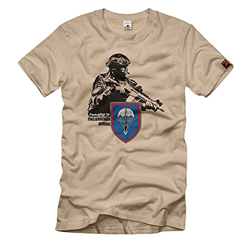 T-shirt FschJgRgt 26 de couleur sable en taille L pour parachutiste