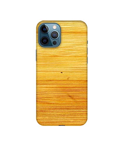 Image of Amazon Brand - Solimo Designer Yellow Brush Texture 3D Printed Hard Back Case Mobile Cover for Apple iPhone 12 Pro Max