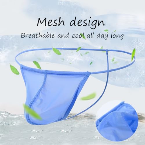 Men's See Through G String Ball Pouch Bulge Enhancing T back Thongs2