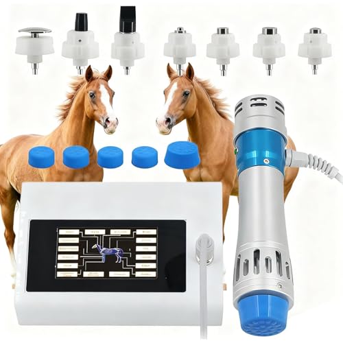 Extracorporal Shockwave Therapy Machine for Horses, Animal Shock Wave Massager, with 7 Deep Tissue Massage Heads, for Muscle Pain Relief
