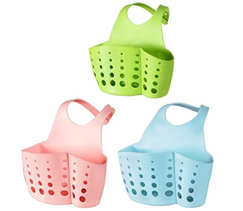 ericotry Lot de 3 Sacs de vidange Portables à Suspendre pour Cuisine, Panier de Rangement, Accessoires de Salle de Bain, éponge pour évier (Couleur aléatoire)