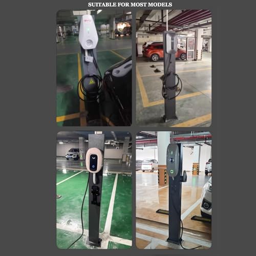 Borne de recharge véhicule électrique en acier inoxydable avec support et crochet de verrouillage