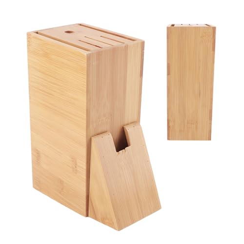 Soporte para cuchillos de cocina de madera premium con ranuras en ángulo 7