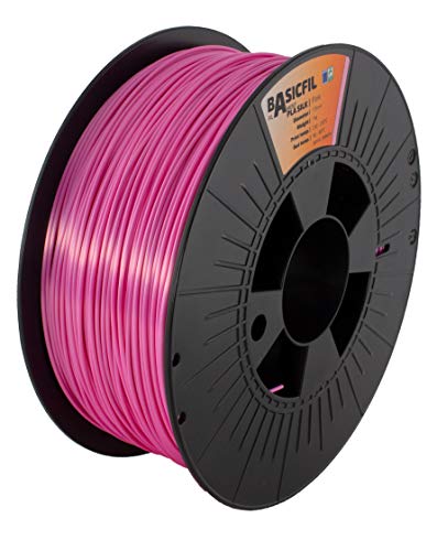 BASICFIL PLA SILK (3D Drucker Filament), 1.75mm, 1kg, Rosa (Pink) Cover