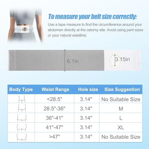image for NIdreamCE Adjustable Ostomy Hernia Belt - Breathable Stoma Support Bel